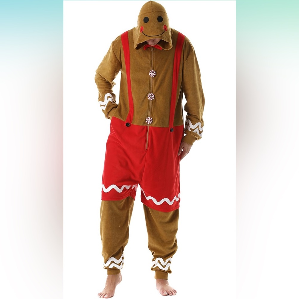 Gingerbread Man Onesie - Christmas Pajamas